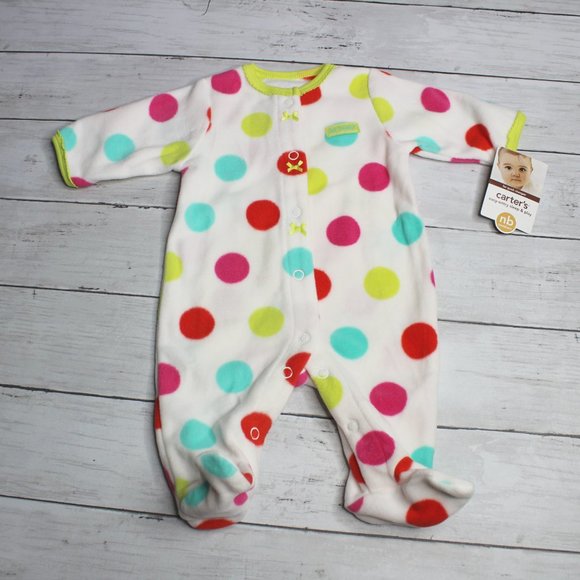 Carter's Fleece Sleeper Baby Girl Size Newborn - Picture 3 of 6